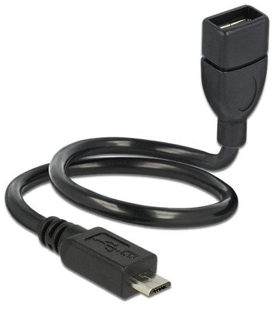 Delock USB Cable 2.0 Micro-b Male USB 2.0 Type a Female 0.35M — image 1