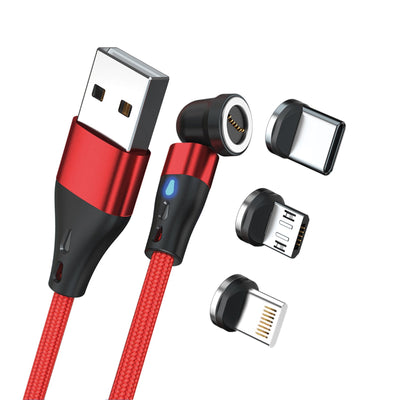 Realpower Magnetic Cable 3 AMP,2M, Red With Adaptern — image 1