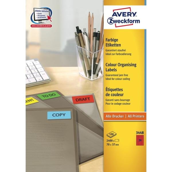 Avery Zweckform Labels 3448 Red 70,0 X 37,0MM