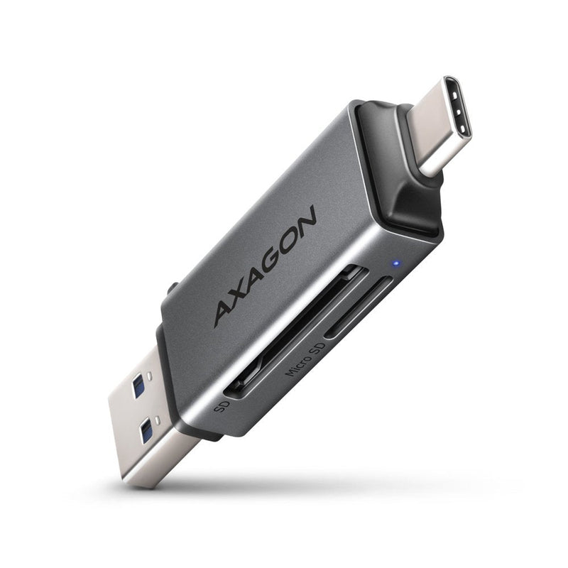 Axagon Cre-dac USB-C + USB-A 5Gbps Mini Card Reader 2-SLOT & Lun SD/microSD Reader Card USB 3.0 Type-a/Type-c