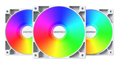 Montech Fan 120X120 GF120 PWM White Pack 3 + Hub — image 1
