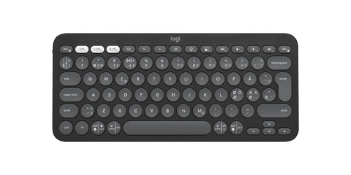 Logitech Keyboard Danés/Finés/Noruego/Sueco Pebble Keys 2 K380S Wireless Bluetooth Le QWERTY Nórdico Graphite — image 1