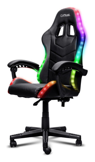 Trust Chair Gaming Gxt 704 Roniq Iluminacion RGB Reclinable Ergonomica Cojines Lumbar Black 25979 — image 1
