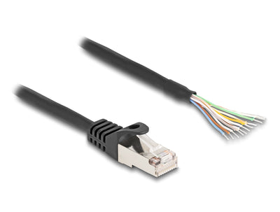 Delock 80203 Cable RJ50 Male a Extremos Abiertos S/FTP 0,25M Black — image 1