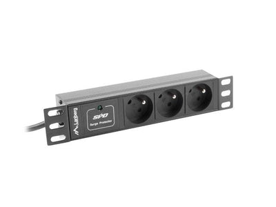 Lanberg PDU-03F-0200-IEC-BK Rack Pdu 10 1U 10A, 3X 230V Shucko 2M, Black — image 1