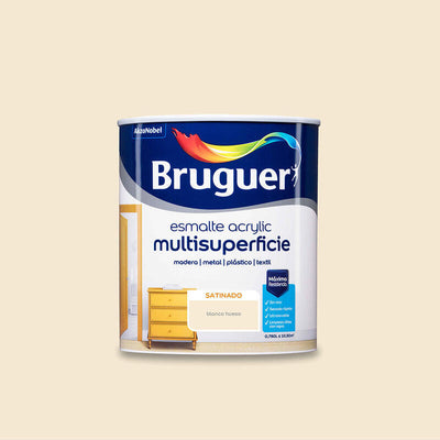 Bruguer Esmalte Acrylic Multisuperficie Satinado White Hueso 0,750L 5057452 — image 1