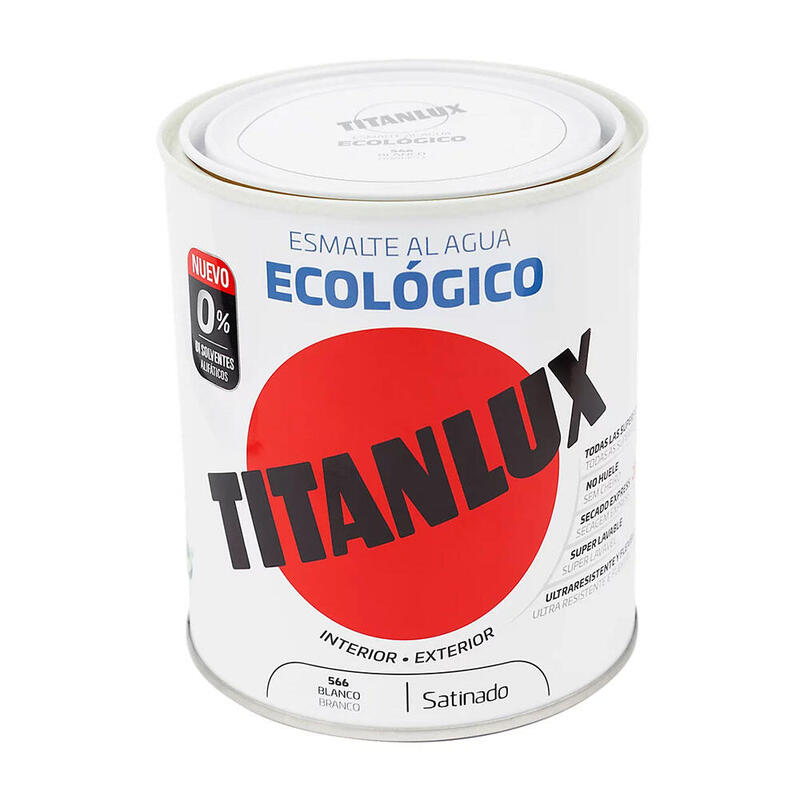 Esmalte Ecológico Water Satinado White 750ML Titanlux 01T056634