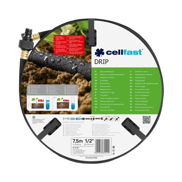 Hose Porosa Irrigation Goteo ½ Pulg, Ø12,5MM X 15M