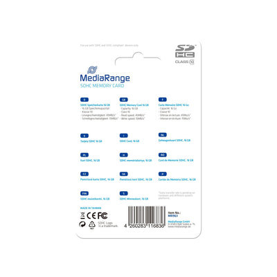 Mediarange MR963 Memory Flash 16GB Sdhc Clase 10 — image 1