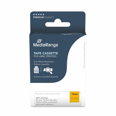Mediarange Tape Aprox. Brother TZ-B31 TZE-B31 12MM 8M Black — image 1