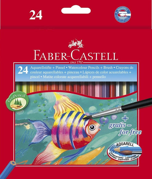 Faber Castell Pencils Colours Acuarelables Classic + Pincel Case 24 C/Surtidos — image 1