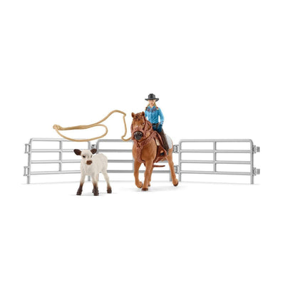 Schleich Figure Set Farm World Team Roping With Cowgirl, Spielfigur 42577 — image 1