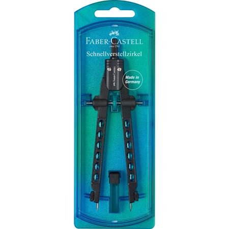Faber Castell Compás Ajuste Fast Factory C/Spare Part Blue Perla