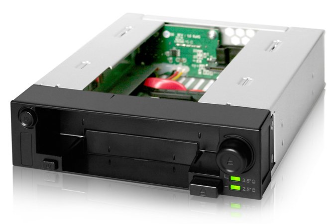Icy Dock Frame Removable SATA Black Icy Dock MB971SP-B, Alu, Black, SATA