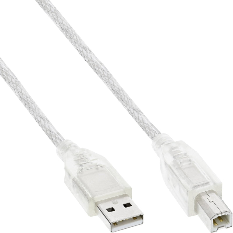 Inline USB 2.0 Cable Type a B Male Transparent 5M