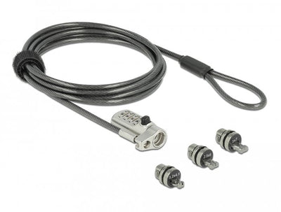 Navilock Notebook Cable Security With 3 Verriegelungskpfen And Padlock Combinación Fr Kensington, Noble Wedge  — image 1