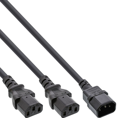 Inline Cable And Power Type F 1X IEC-C14 a 2X IEC-C13 5M — image 1
