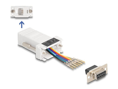 Delock D-sub 9 Pin Connector Female a RJ12 Connector Female Kit Assembly White — image 1