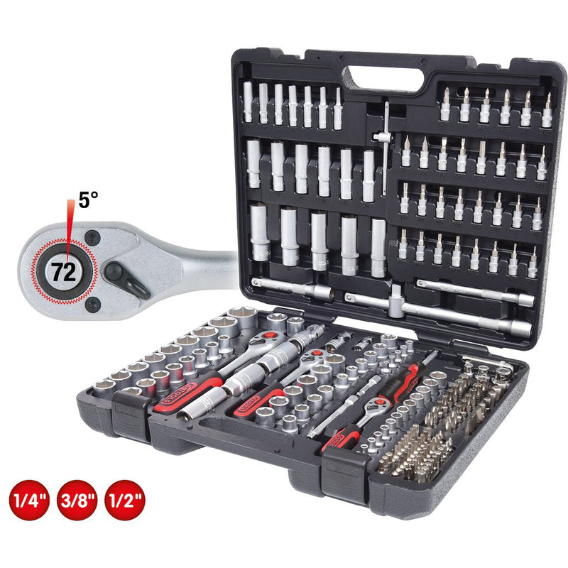 Ks Tools 1/4 +3/8 +1/2 Socket Wrench-set 195-PIECES