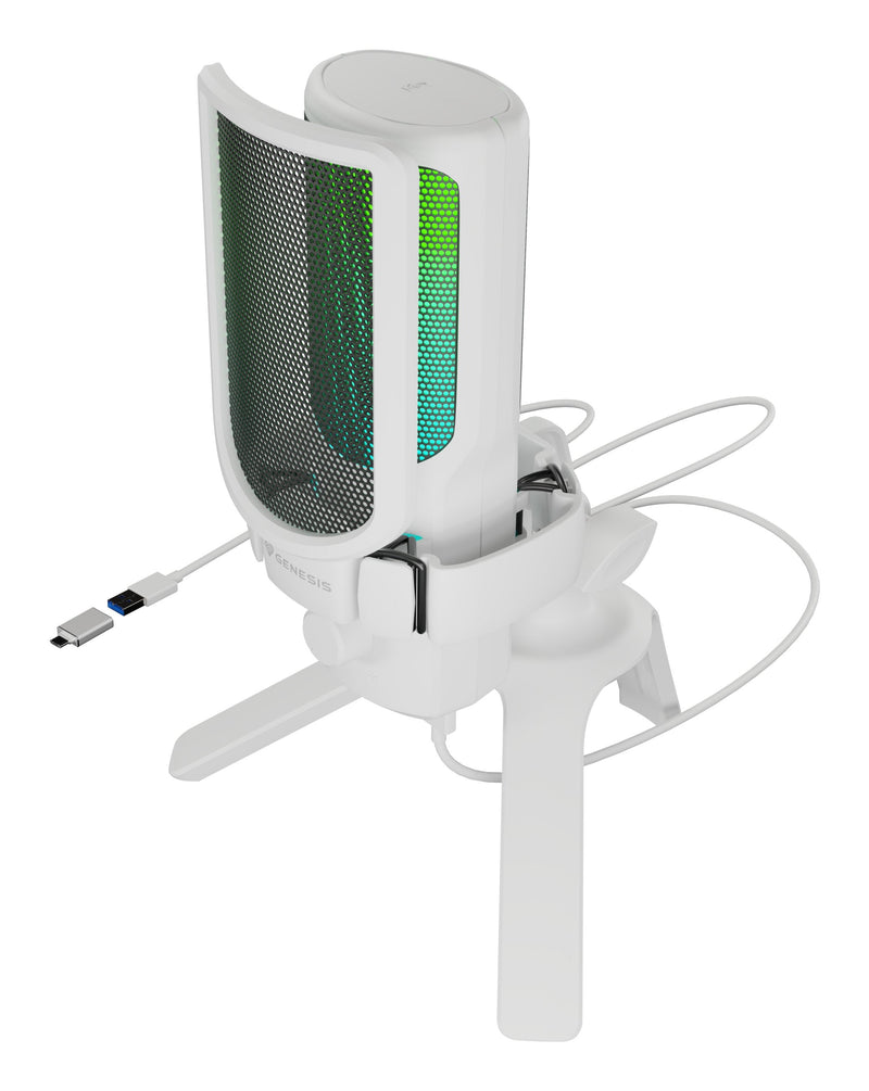 Natec Micrófono Genesis Radium 250 USB Soporte Blanco