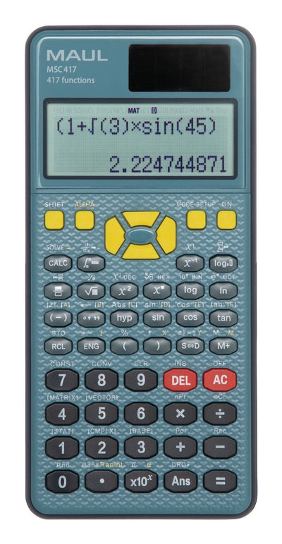 Maul Msc 417 - Calculator Científica With Screen 2 Líneas, 80% Plastic Reciclado, Screen Lcd, Includes Case Co — image 1