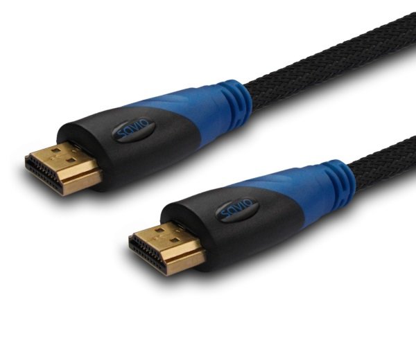 Savio Cable CL-02 HDMI V1.4 1.5MT Ethernet 3D Dolby Truehd 24K Nylon Oro 1.5M