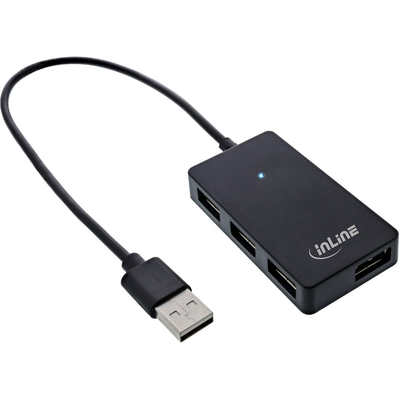 Inline Hub USB 2.0 4 Ports Type a Male a 4X Type a Female Black 30CM