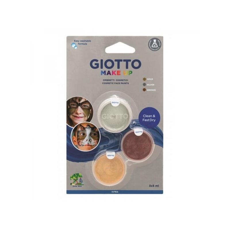 Giotto Make Up Metallic Pack With 3 Maquillajes Faciales - Se Lava With Water - Dermatologicamente Testado - C