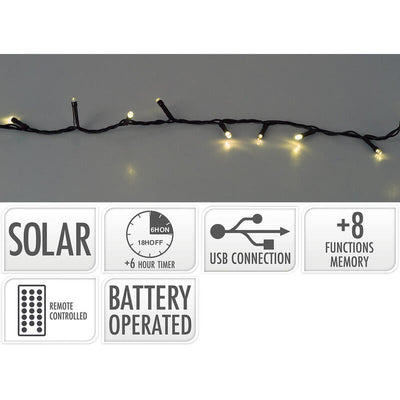 Garland Led, 200 Leds 8 Funciones Parpadeante White Calido, Solar. Basics — image 1
