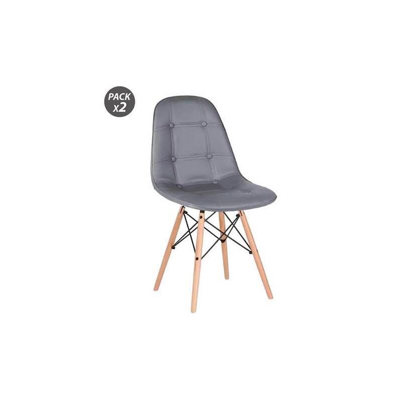 Muvip Pack 2 Chairs Design D300 - Colour Grey