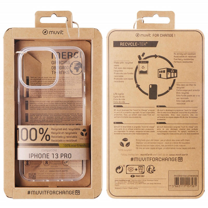 Muvit For Change Case Apple Iphone 13 Pro Recicletek Transparent