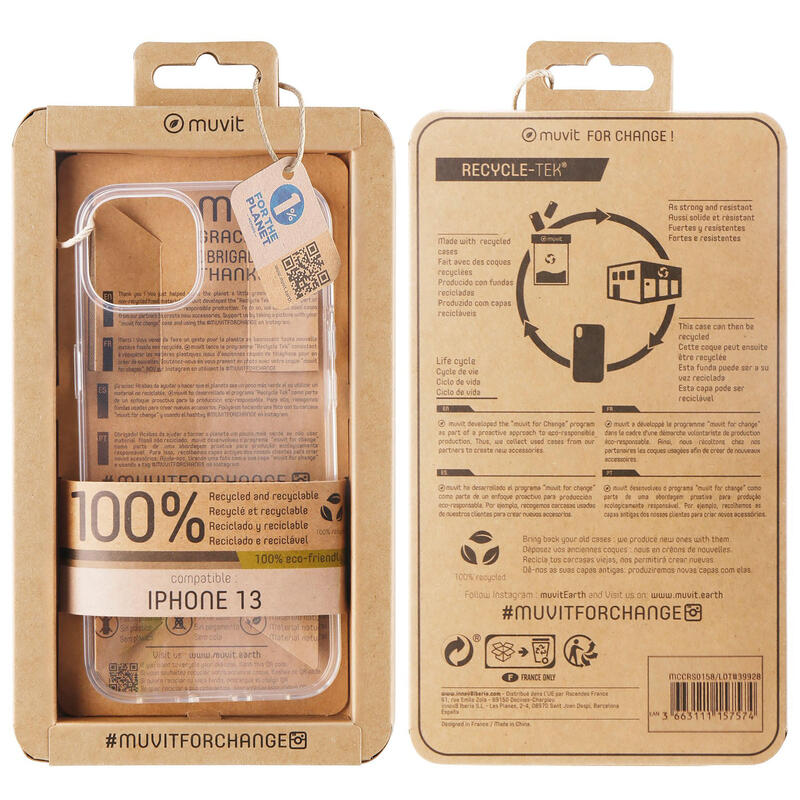 Muvit For Change Case Apple Iphone 13 Recicletek Transparent
