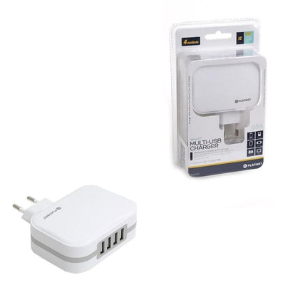 Platinet Charger Wall 4x USB 6,8A + Cable Microusb 1M White — image 1