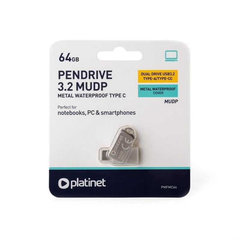 Platinet USB Flash Drive USB 3.2 Mudp Metal 64GB Type-c