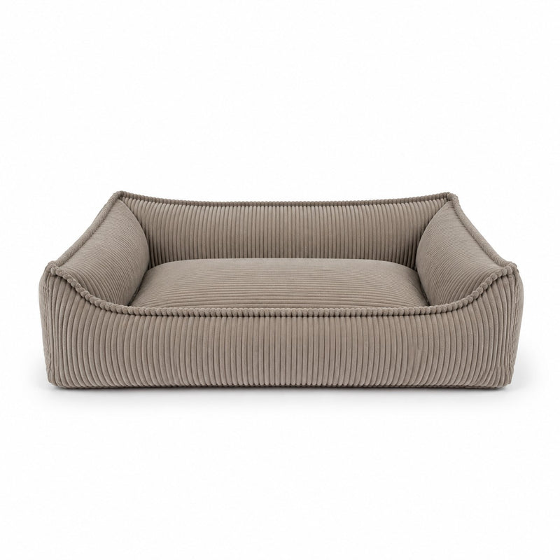 Nino Corduroy Memory Foam Dog Basket Bed – Hazelnut Taupe, S