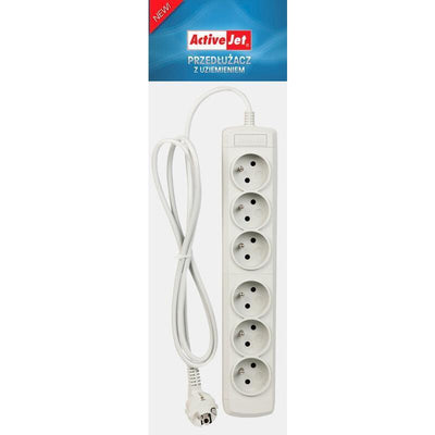 Activejet Power Strip 6 Sockets Fr (3M Colour White — image 1