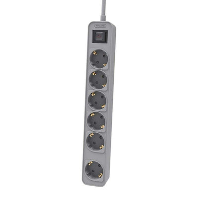 Philips Power Strip With Switch CHP2164G 10 6 Sockets Power Cable 1.5M Grey — image 1