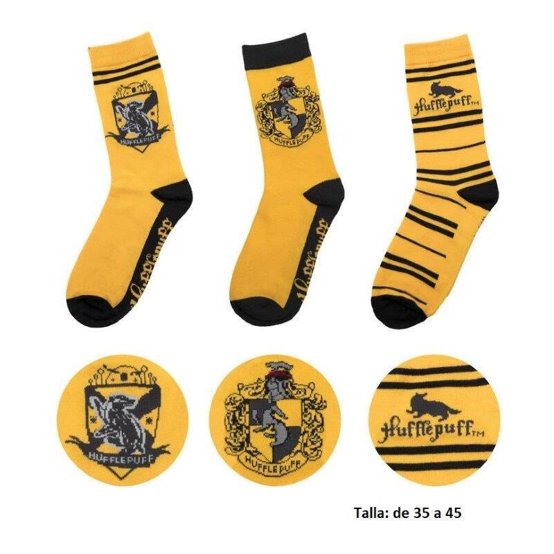 Set 3 Socks Hufflepuff Harry Potter
