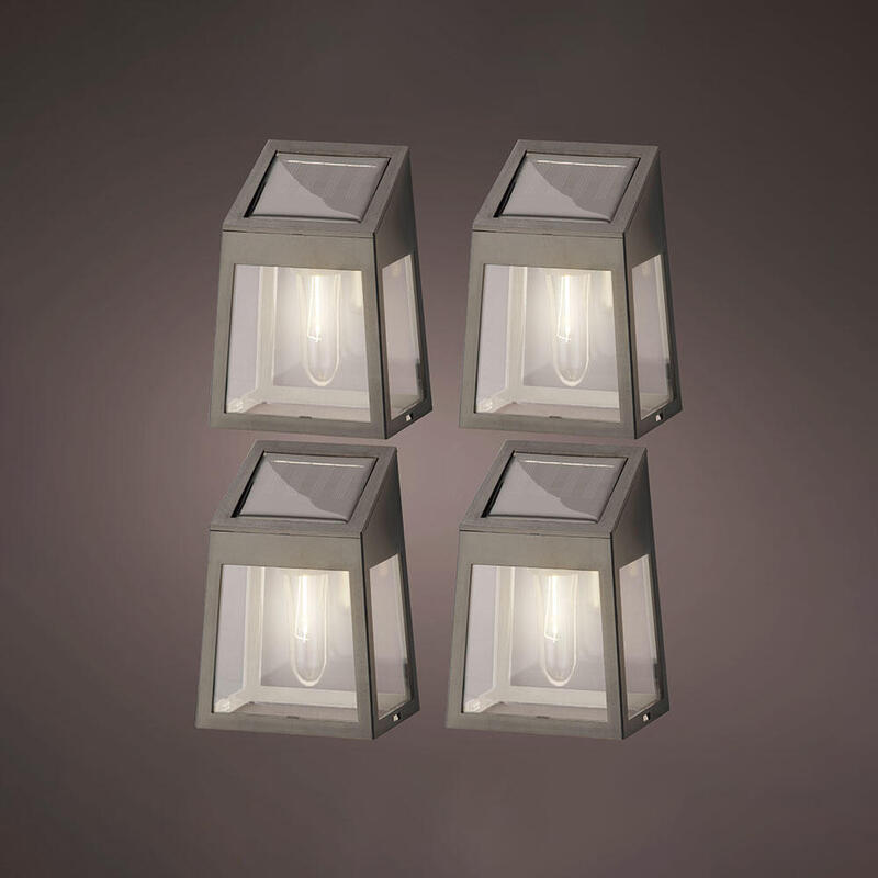 Set Of 4 Apliques Wall Solar LED 898174