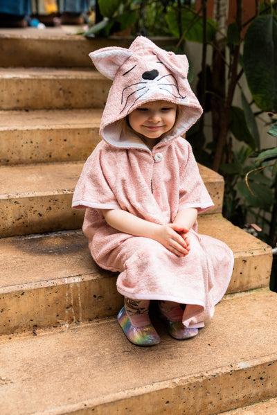 Short-Sleeve Poncho CAT- For TODDLERS (Size 82/86-116)