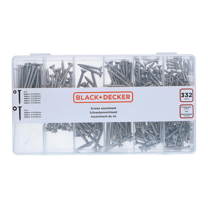 Negro + Decker Surtido Tornillos Madera Cabeza Ph