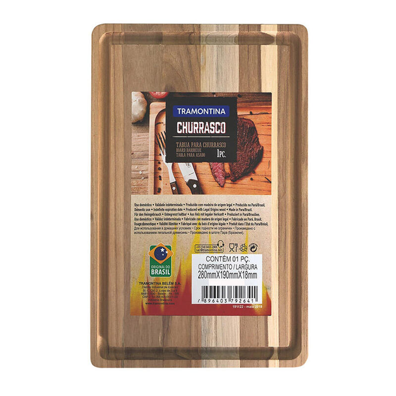Tramontina Tabla Corte Rectangular Wood Finish Natural 33X22X1,8CM