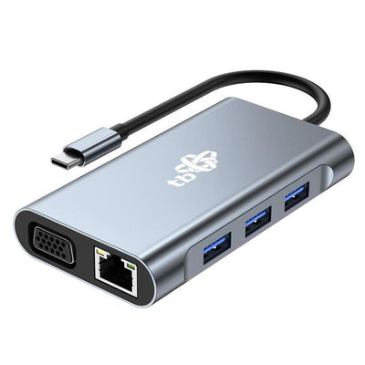 TB ! 8IN1 Adapter USB C HDMI X2 USB VGA RJ45 Pd — image 1