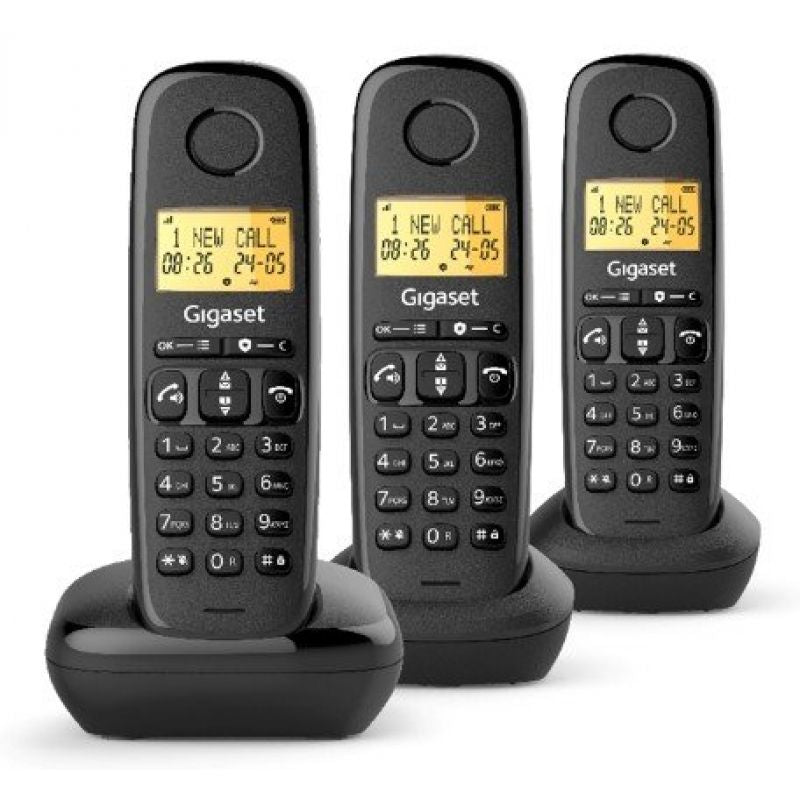 Gigaset Phone Wireless Basic 100 Pack Trio Black