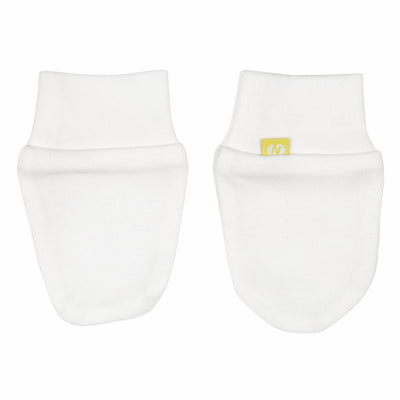 JESSE Bamboo & Cotton Baby Mittens – White
