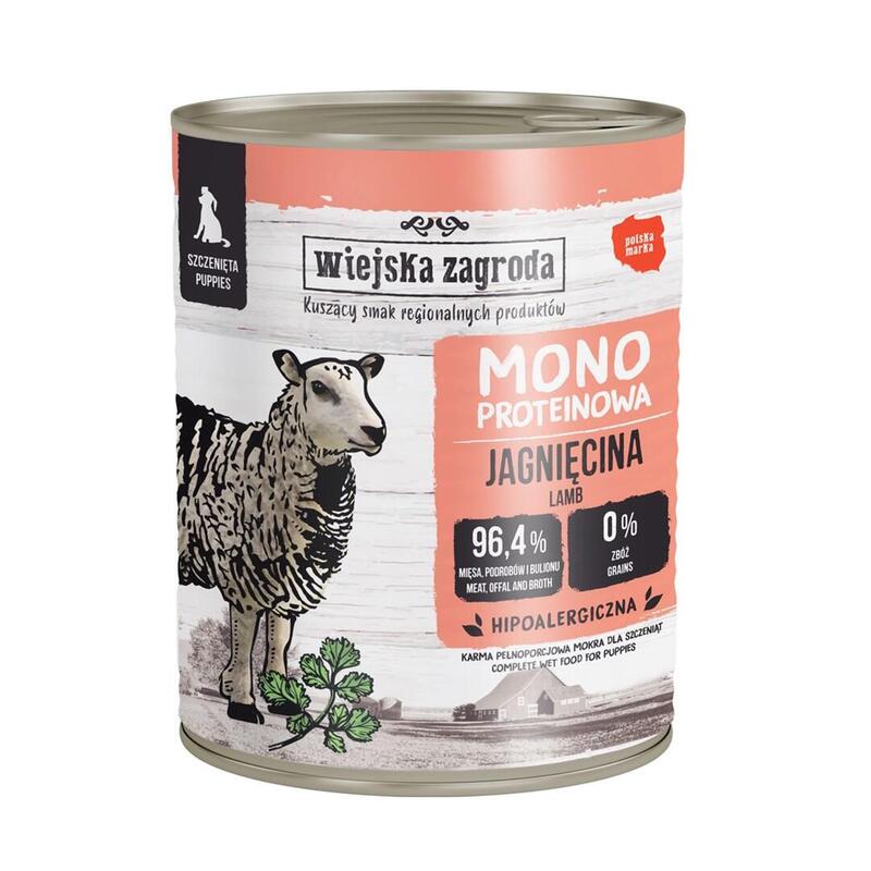 Wiejska Zagroda Mono Puppy Lamb - Comida Húmeda Perros - 800G
